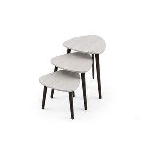 Set 3 Mesas Nido M&aacute;rmol Forma P&eacute;talo Living