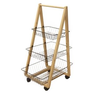 Carro Organizador 3 Niveles Con Canastos De Cocina Frutero