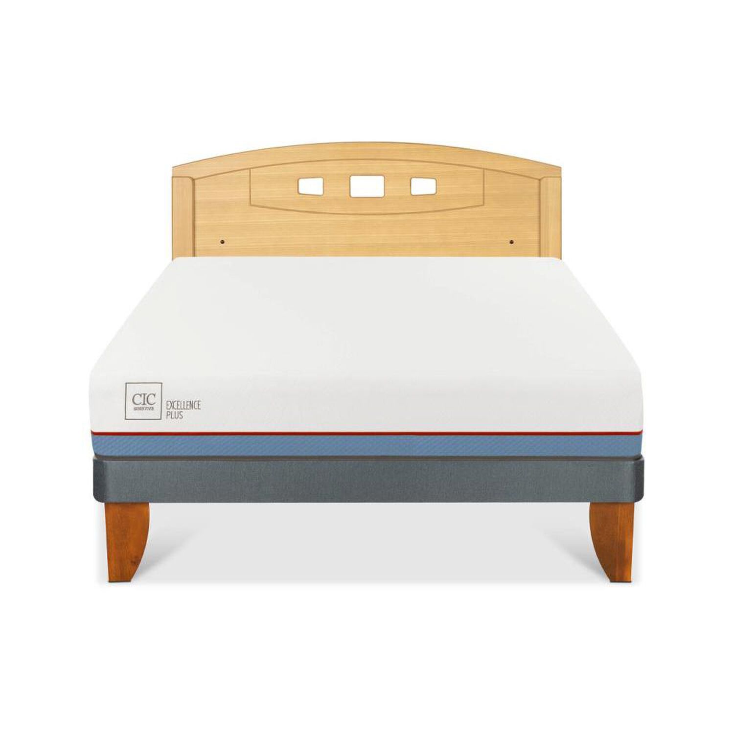 Cama Europea Cic Excellence Plus / 2 Plazas / Base Normal + Respaldo image number 0.0