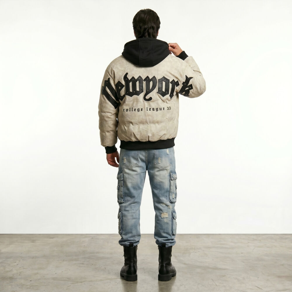 Chaqueta Parca Ecocuero Impermeable Hombre New York image number 2.0