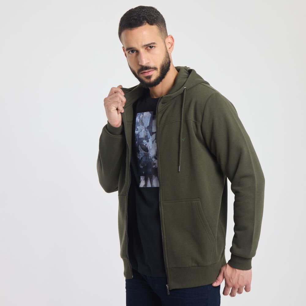 Polerón Liso Slim Cuello Alto Con Capucha Hombre Az Black image number 2.0