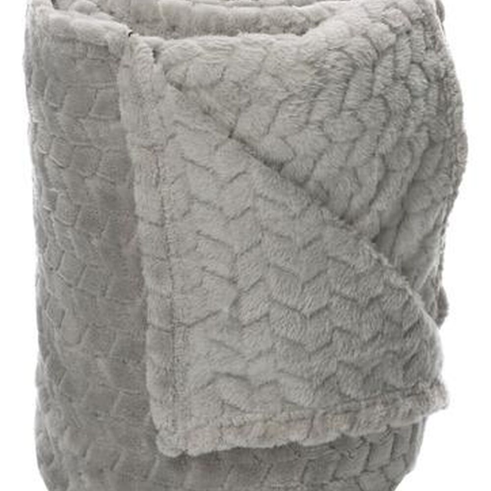 Frazada Andes Jacquard Flannel Gris 1.5 Plaza image number 1.0