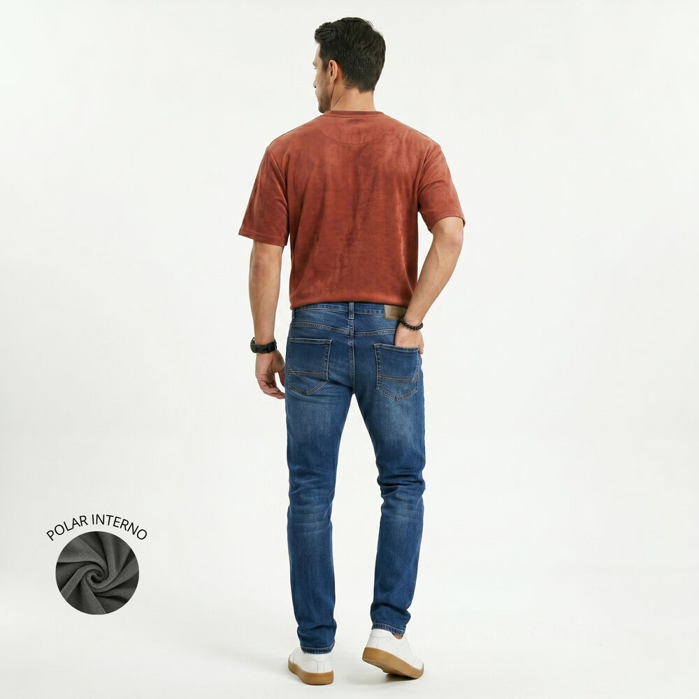 Pantalon Jeans Skinny Forro Interno Hombre image number 2.0