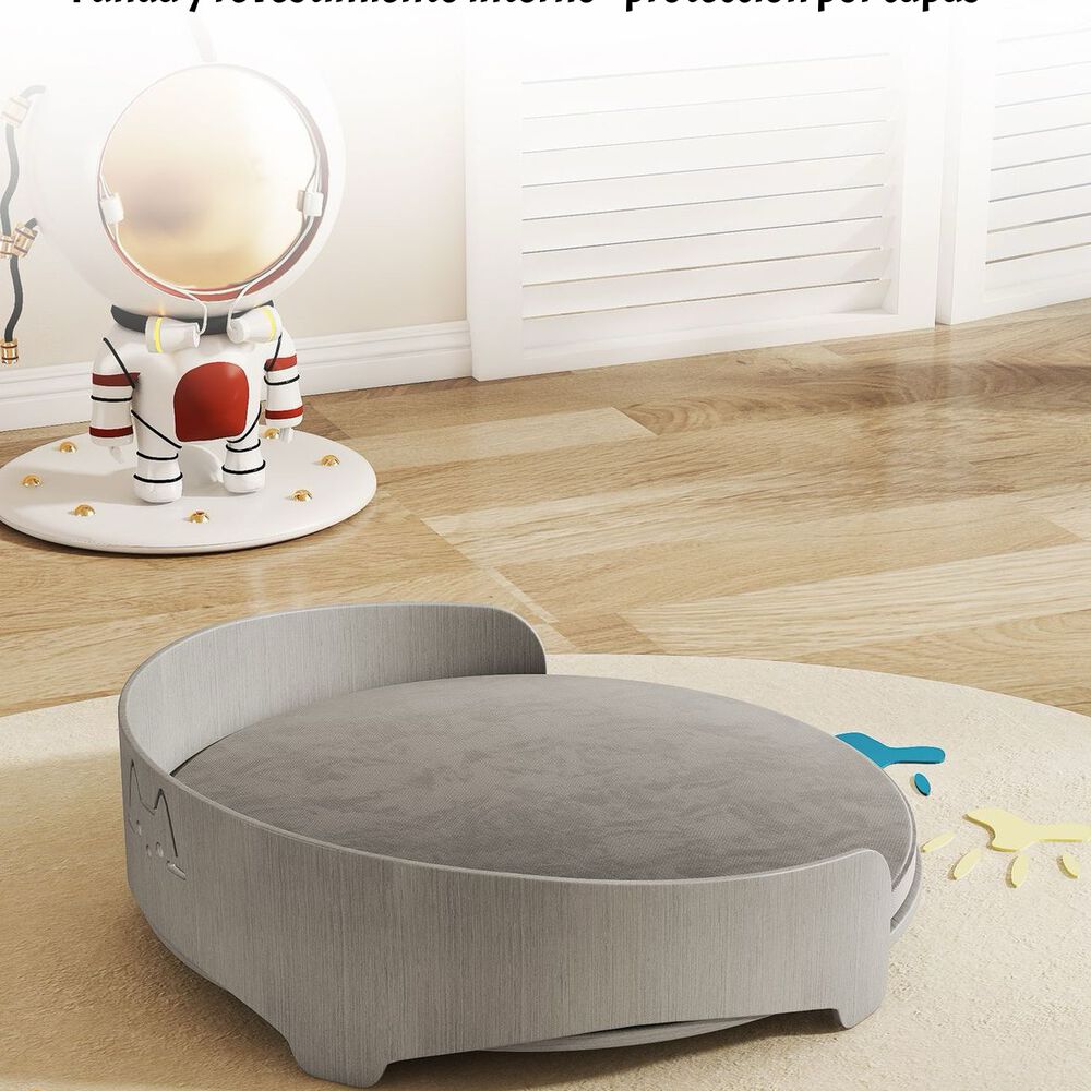 Cama Para Mascotas Madera Colchón 53x53cm Aveo By Lubabycas image number 3.0