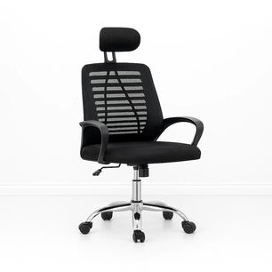 Silla De Oficina Ergos Ergon&oacute;mica Con Cabeza - Negra