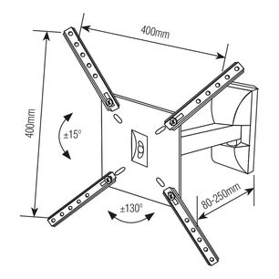 Soporte De Tv Para Cocina Con Brazo De 19cm 10" A 55" Inclinable Sbrlb130b Brasforma
