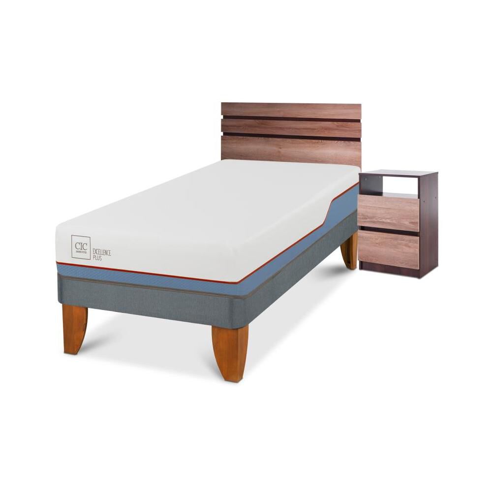 Cama Europea Cic Excellence Plus / 1 Plaza / Base Normal + Set De Maderas image number 1.0