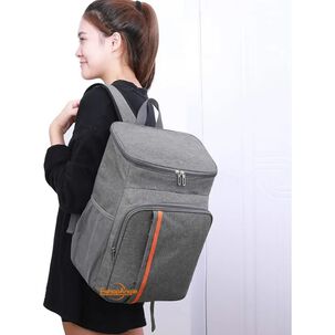 Mochila Térmica Grande 18l Gris Impermeable Picnic Almuerzo