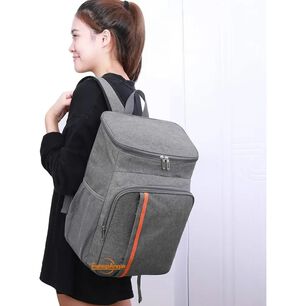 Mochila T&eacute;rmica Grande 18l Gris Impermeable Picnic Almuerzo