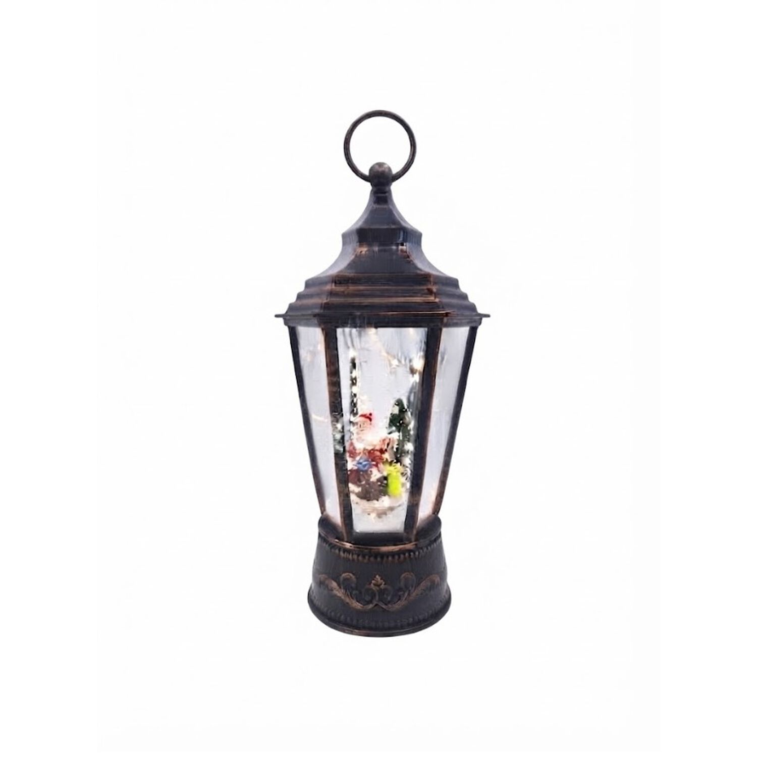 Linterna Navide&ntilde;a Decorativa Con Figura Interior Pl&aacute;stico Y Resina 14cm image number 0.0