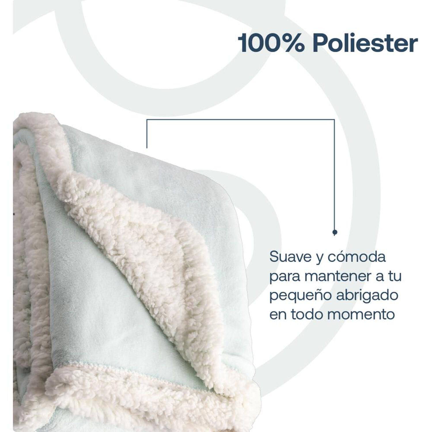 Manta Sherpa Bebesit De Polar - Celeste image number 3.0