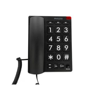 Telefono Sobre Mesa Botones Grandes Negro Rt170bk Philco