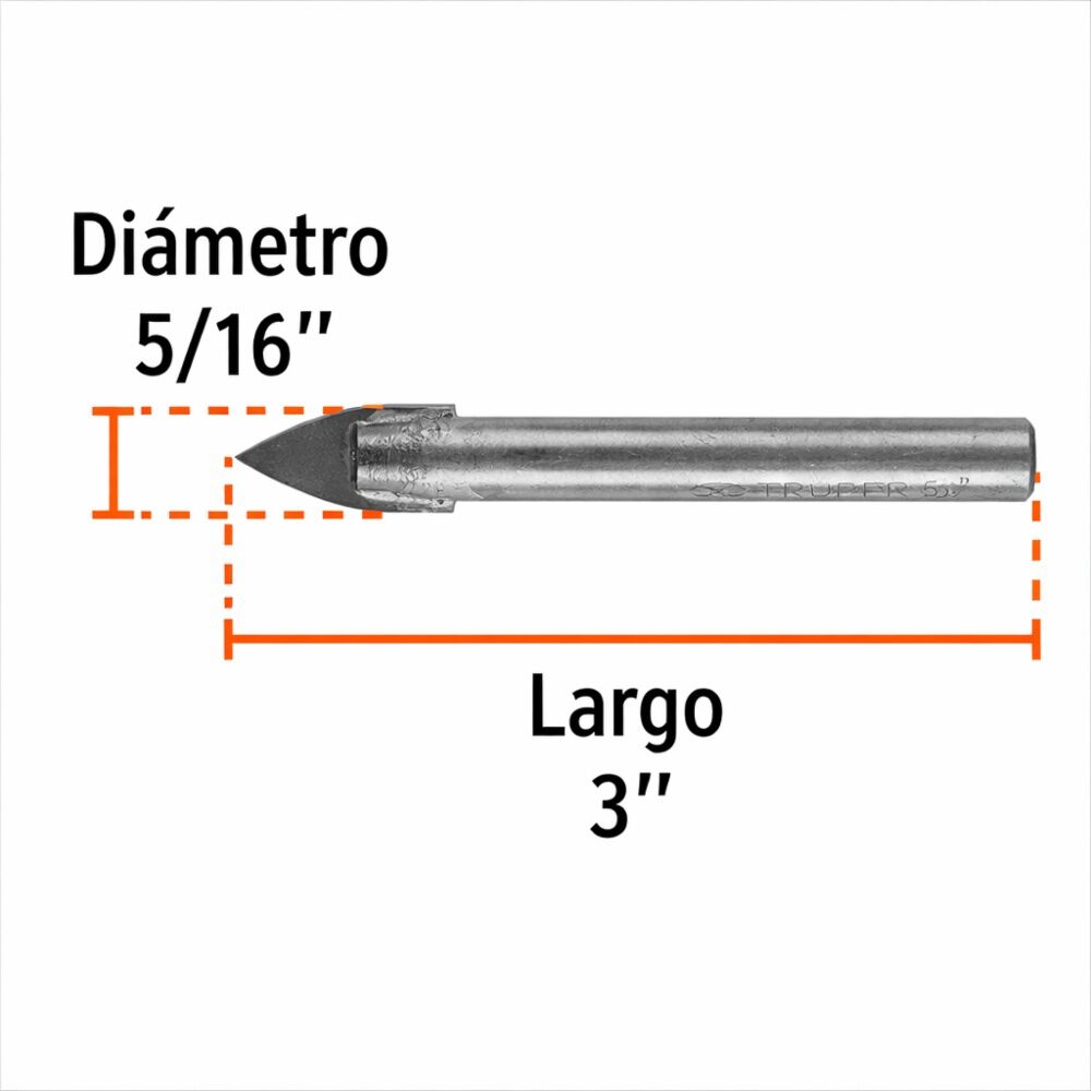 Broca Para Vidrios Y Azulejos 5/16 Truper image number 2.0