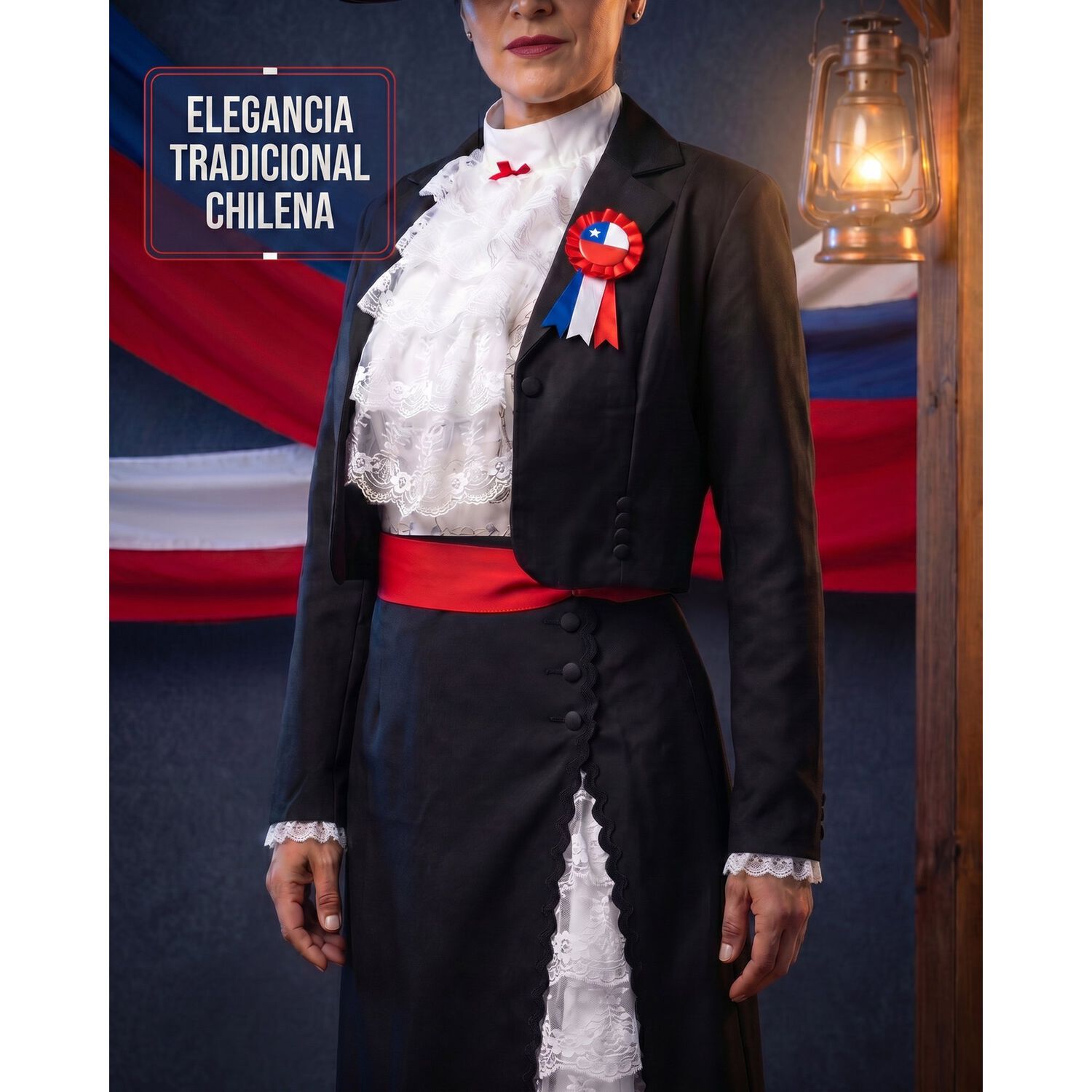 Traje Huasa Elegante Mujer Adulto Tradicional image number 5.0