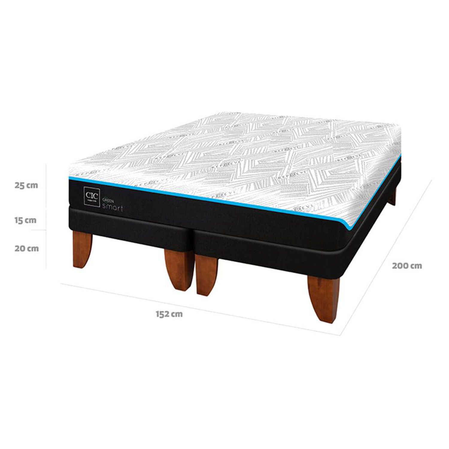 Cama Europea Cic Green Infinity / 2 Plazas / Base Dividida image number 6.0