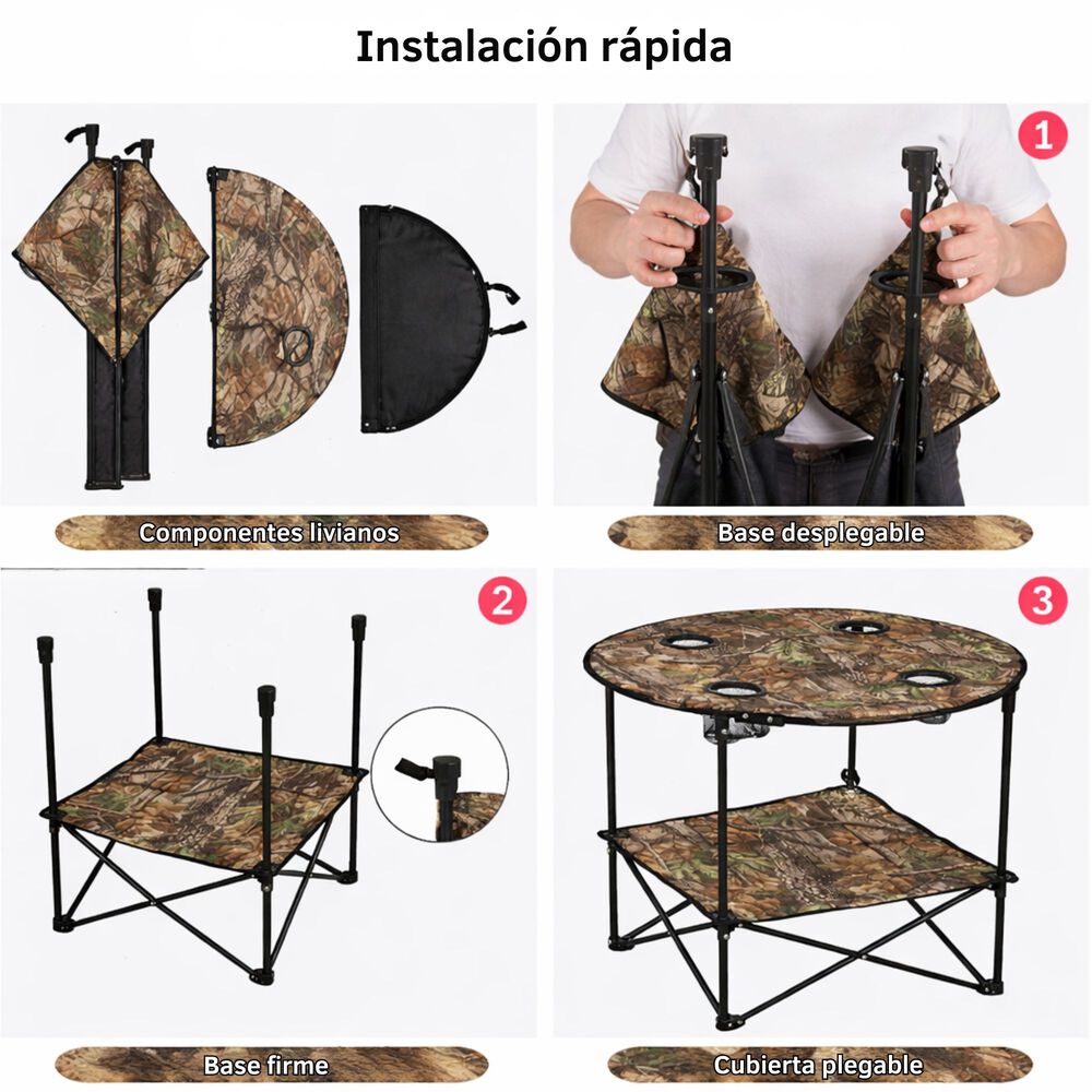 Mesa Plegable + 4 Sillas Camping T&aacute;ctica image number 3.0