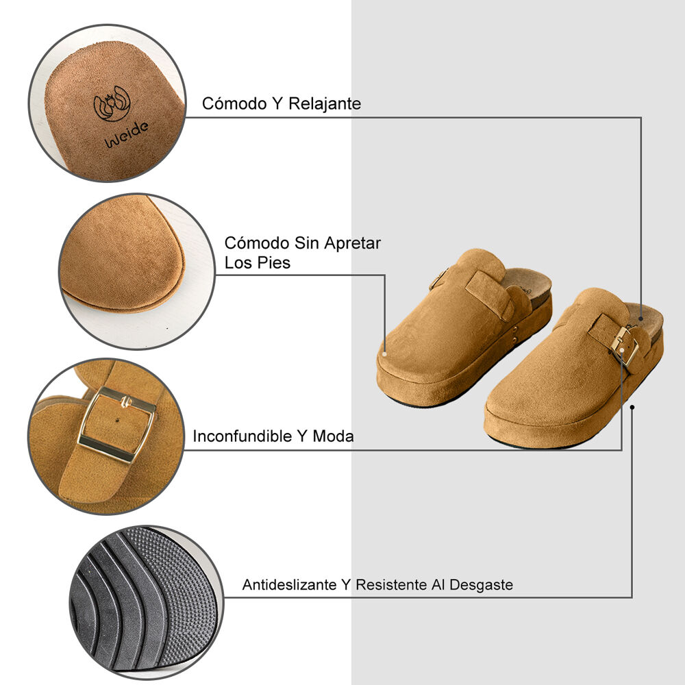 Zueco Vintage Confort Con Hebilla Mujer Weide Qiu359 image number 7.0