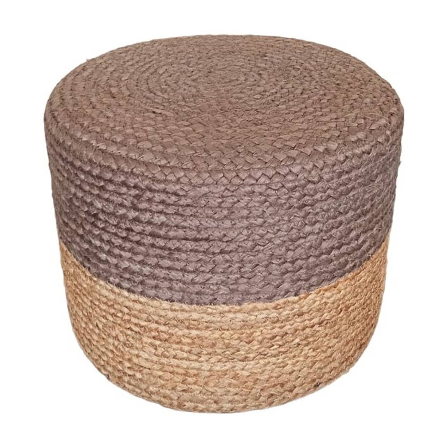 Pouf De Yute Natural Caf&eacute; Redondo image number 0.0