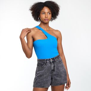 Polera Crop Asimetrica Sin Mangas Cuello Recto Mujer Rolly Go
