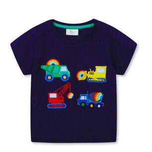 Polera Ni&ntilde;o Algod&oacute;n Manga Corta Jump Kids Autos Coloridos 2 A 7 A&ntilde;os