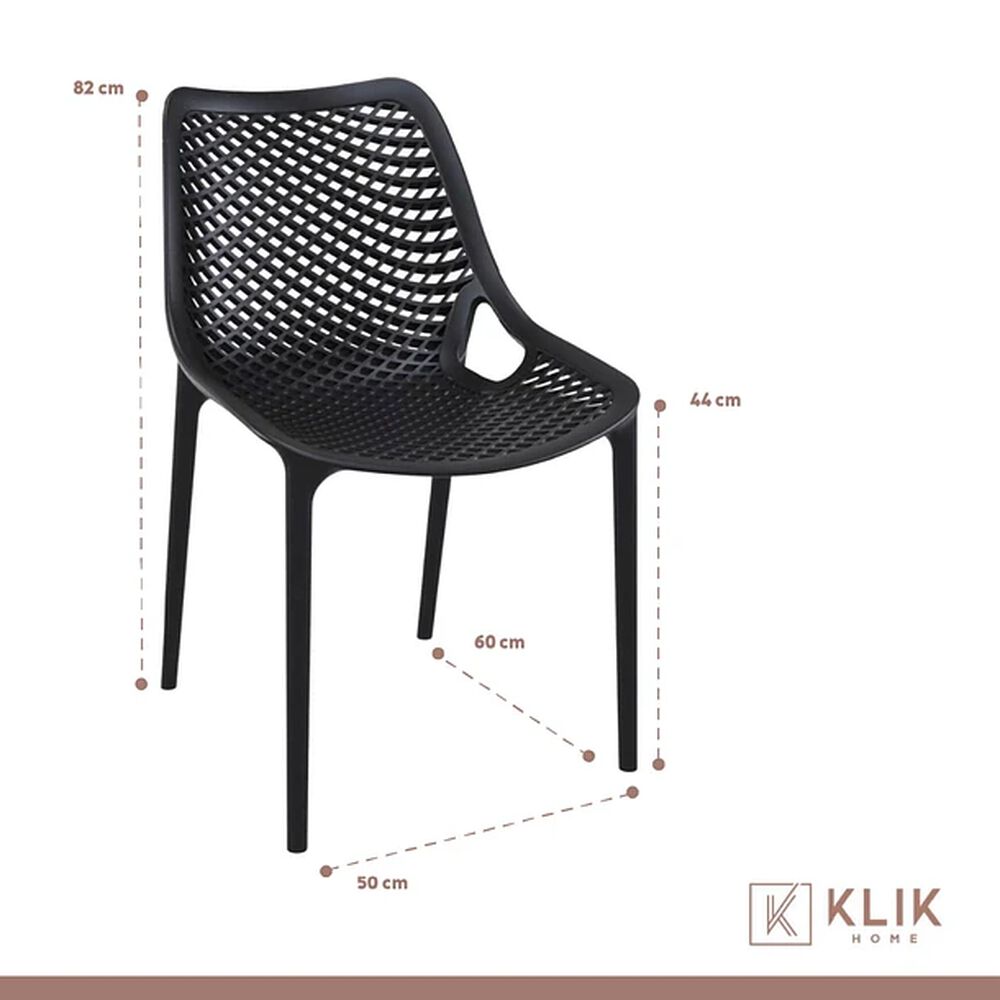 Mesa Restaurant 80x80 Polipropileno + 4 Sillas Air Berl&iacute;n - Negra image number 5.0