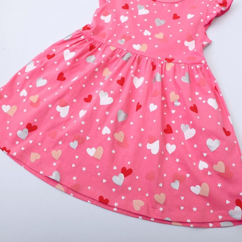 Vestido Manga Corta Niña Estampado Dulce Corazones 2 A 7 Años image number 3.0