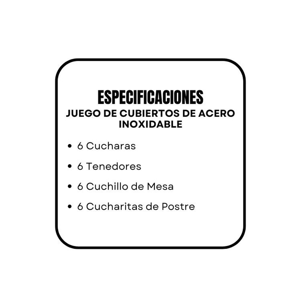 Set Cubiertos De Mesa Tornasol Acero Inoxidable 24 Piezas image number 5.0