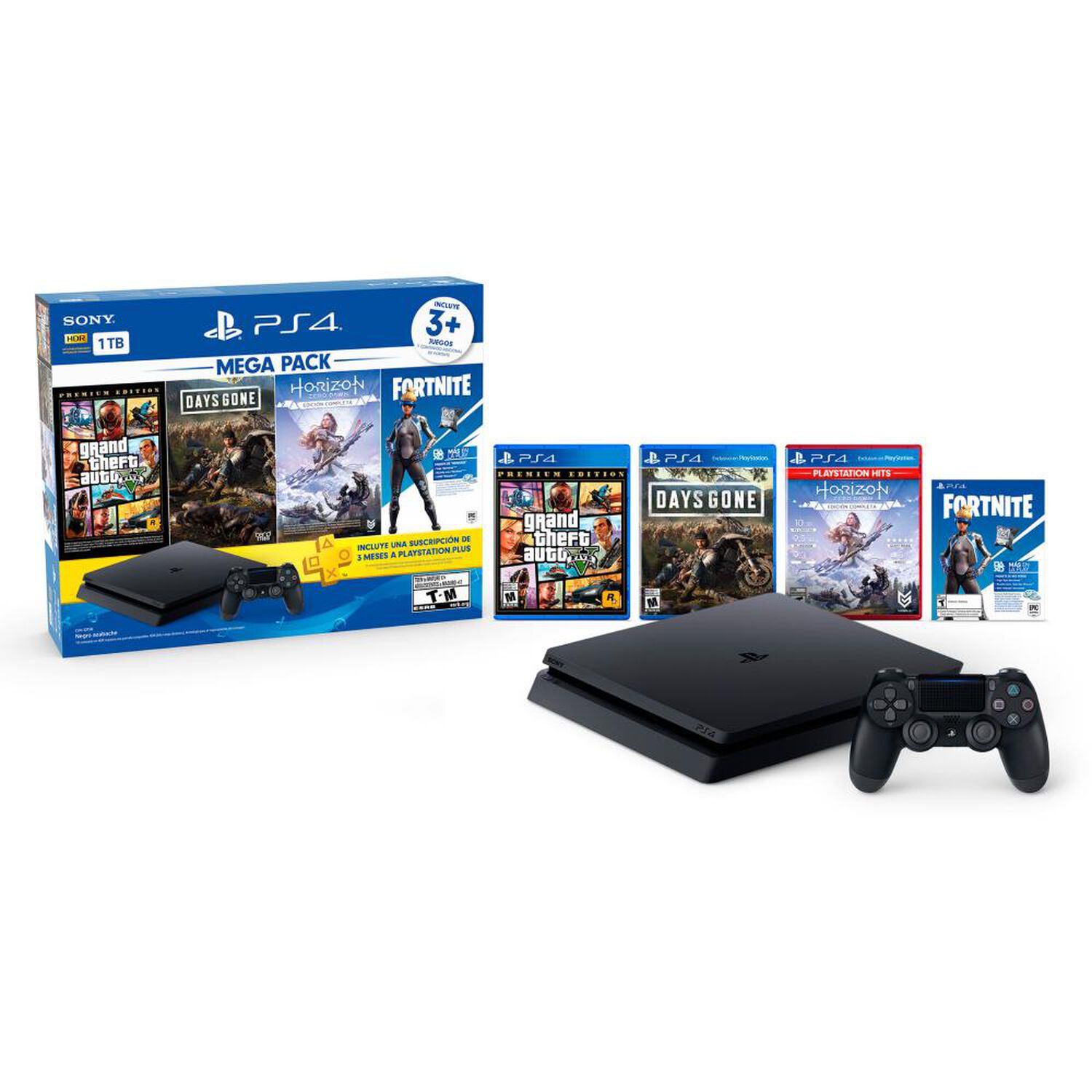 Consola PS4 Mega Pack 1 TB + 3 Juegos + Control DualShock image number 0.0