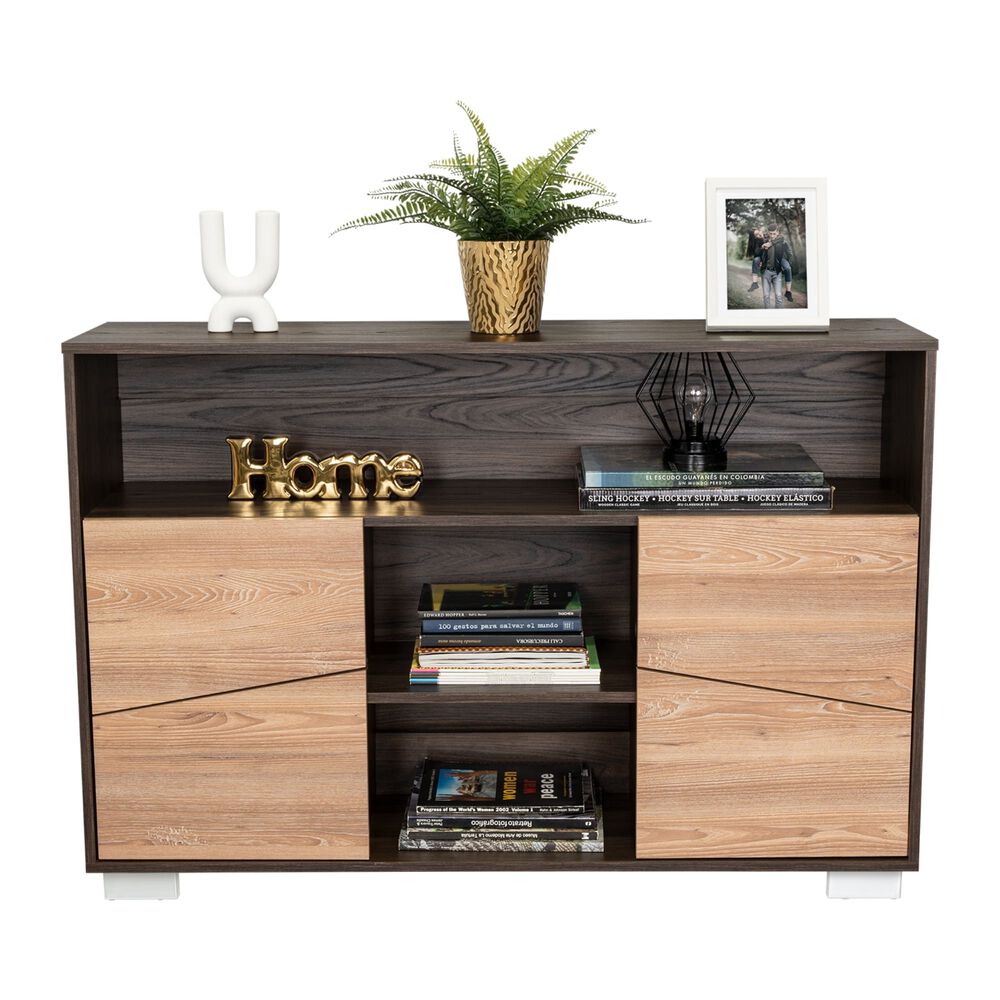 Arrimo 2 Puertas Y 1 Repisa Fm-006o - Caf&eacute; Oscuro Y Caf&eacute; Blanco image number 4.0