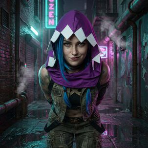 Capucha Jinx Accesorio Cosplay Lol Arcane League Of Legends