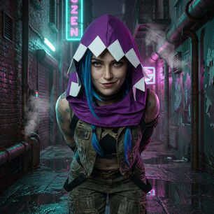 Capucha Jinx Accesorio Cosplay Lol Arcane League Of Legends