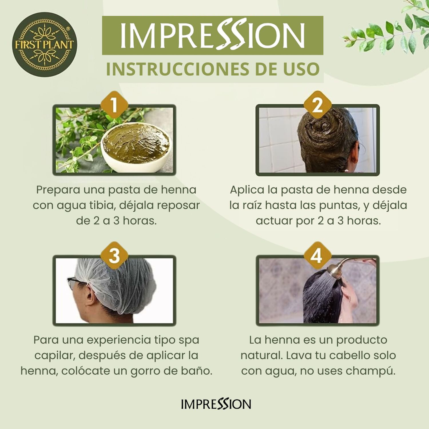Impression Henna 100% Color Natural Azul Violeta 3 Sachets De 50gr image number 1.0