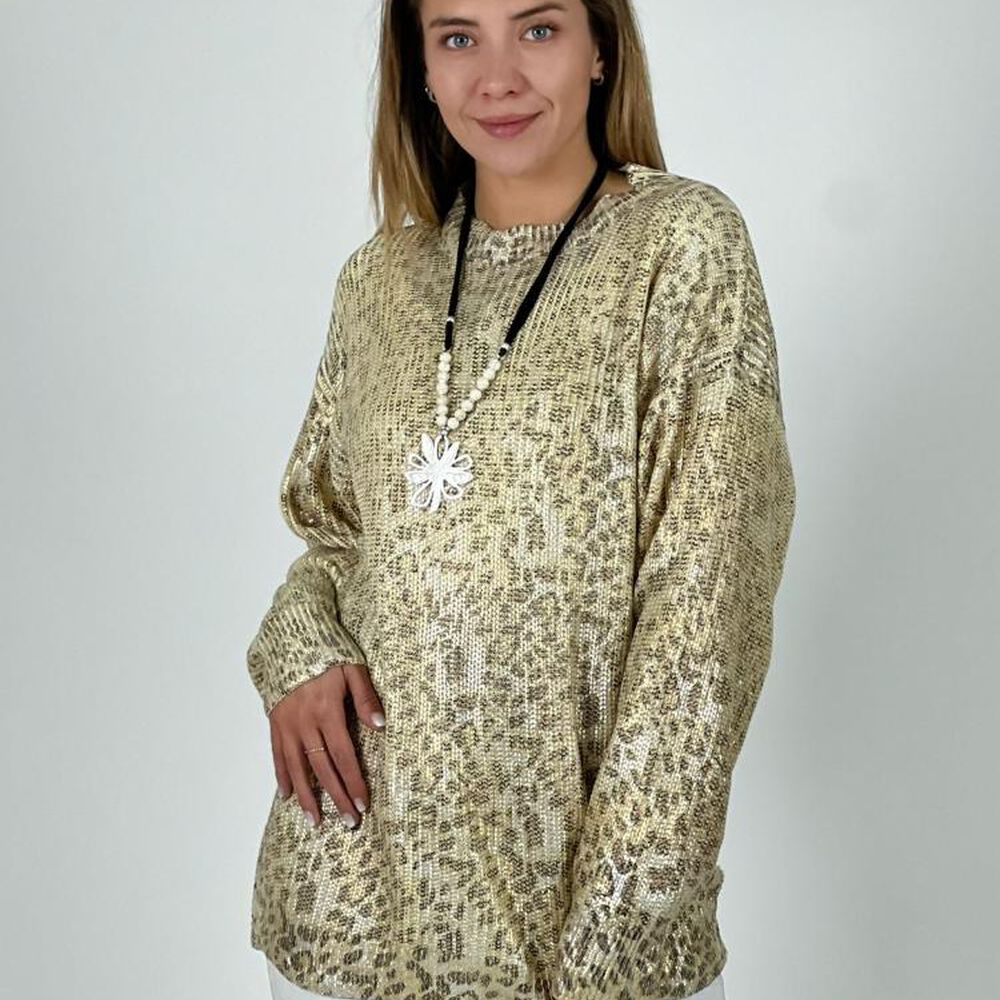 Sweater De Hilo Estampado Print Con Brillos image number 0.0