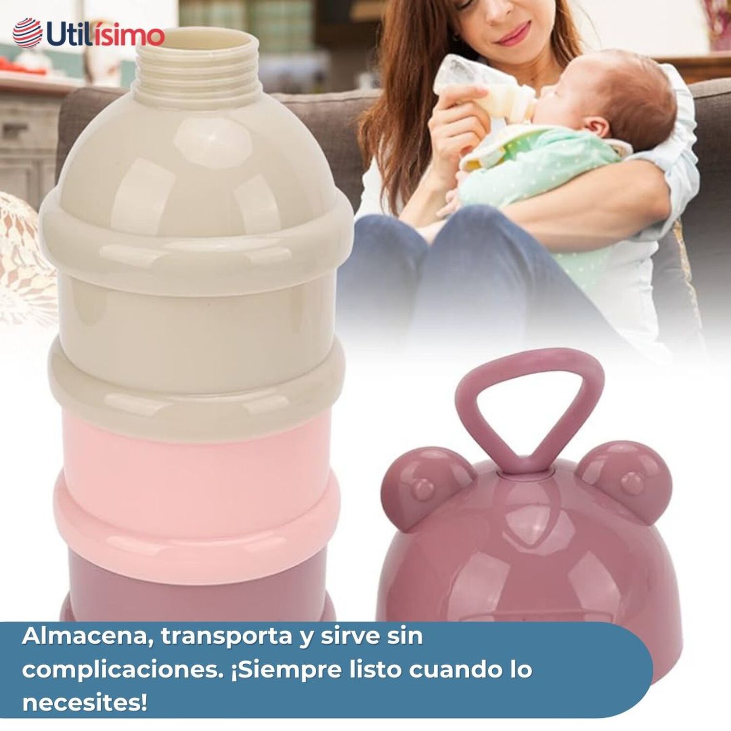 Dispensador De Alimentos Port&aacute;til Multicapa Libre De Bpa Beb&eacute;s Ni&ntilde;a image number 4.0