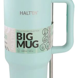 Termo Big Mug 1.2 Litros Acero Inoxidable Con Sorbete Marca Halten Color Verde Menta