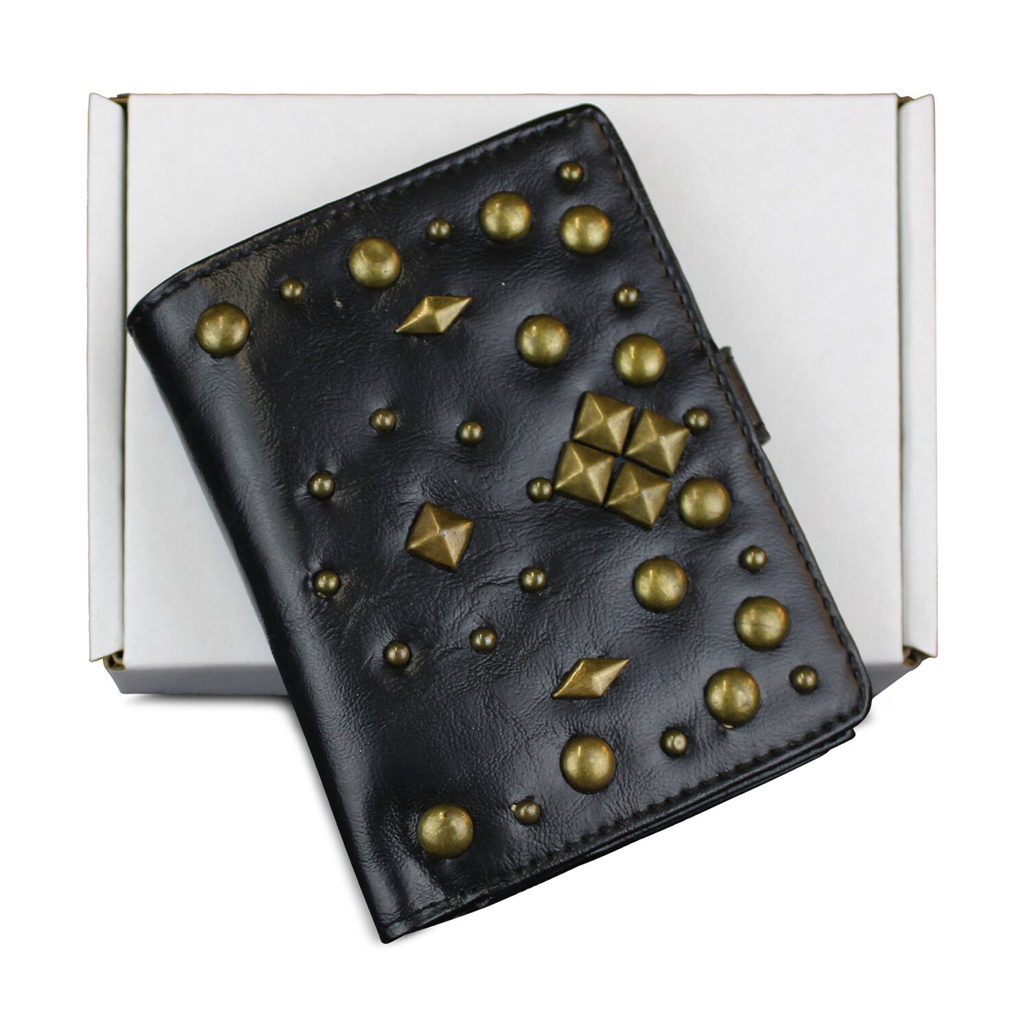 Billetera De Mujer Negra Con Tachas Kubayoff image number 6.0