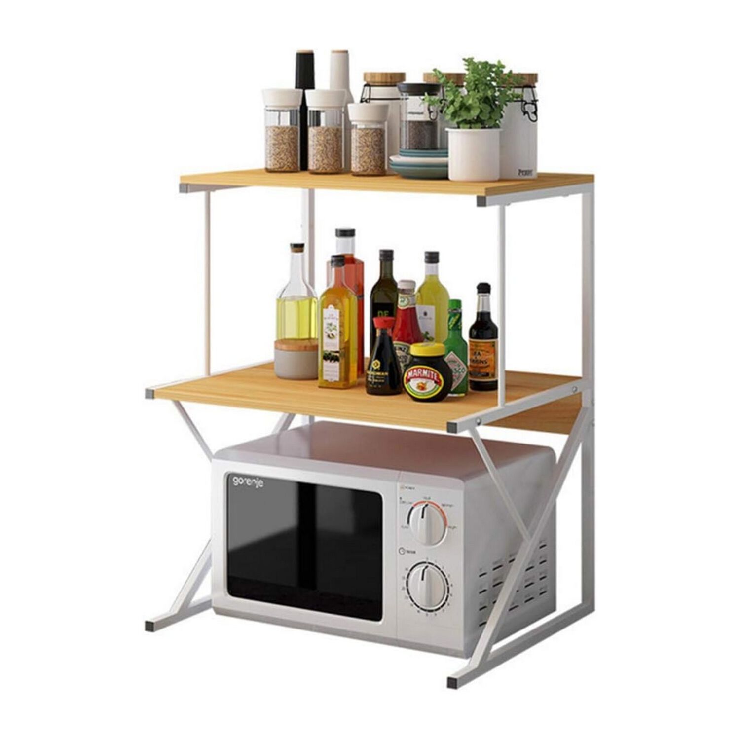 Estante Rack Cocina Microondas Organizador Blanco 64x54x37 Cm image number 0.0