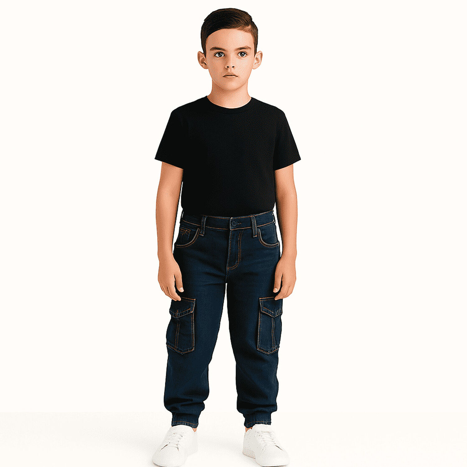 Pantal&oacute;n Jogger Cargo Mezclilla Ni&ntilde;o image number 2.0