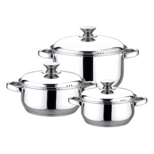 Combo Fantuzzi Bateria De Cocina Acero Inox 6 Piezas + Cuberteria 16 Piezas