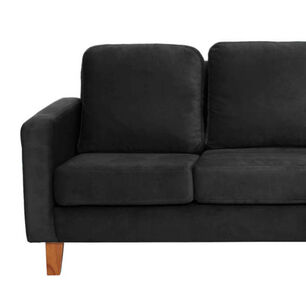 Sofa Venecia 3 Cuerpos Tela Velvet Negro