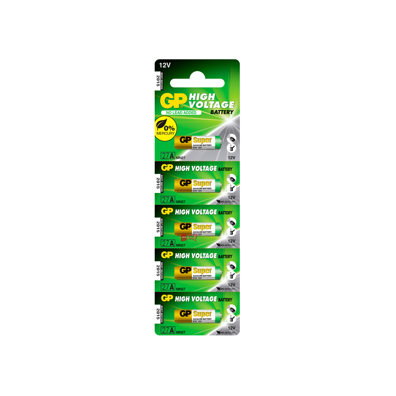 5 Pilas Gp 27a 12v High Voltaje Alcalina - Ps image number 0.0