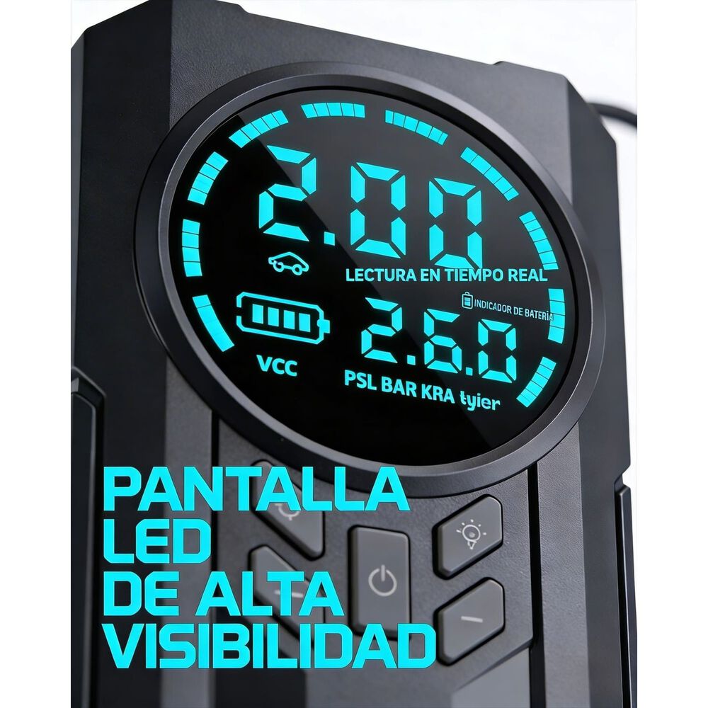 Mini Compresor Inflador 150 Psi Bater&iacute;a 6000mah Auto Moto image number 7.0