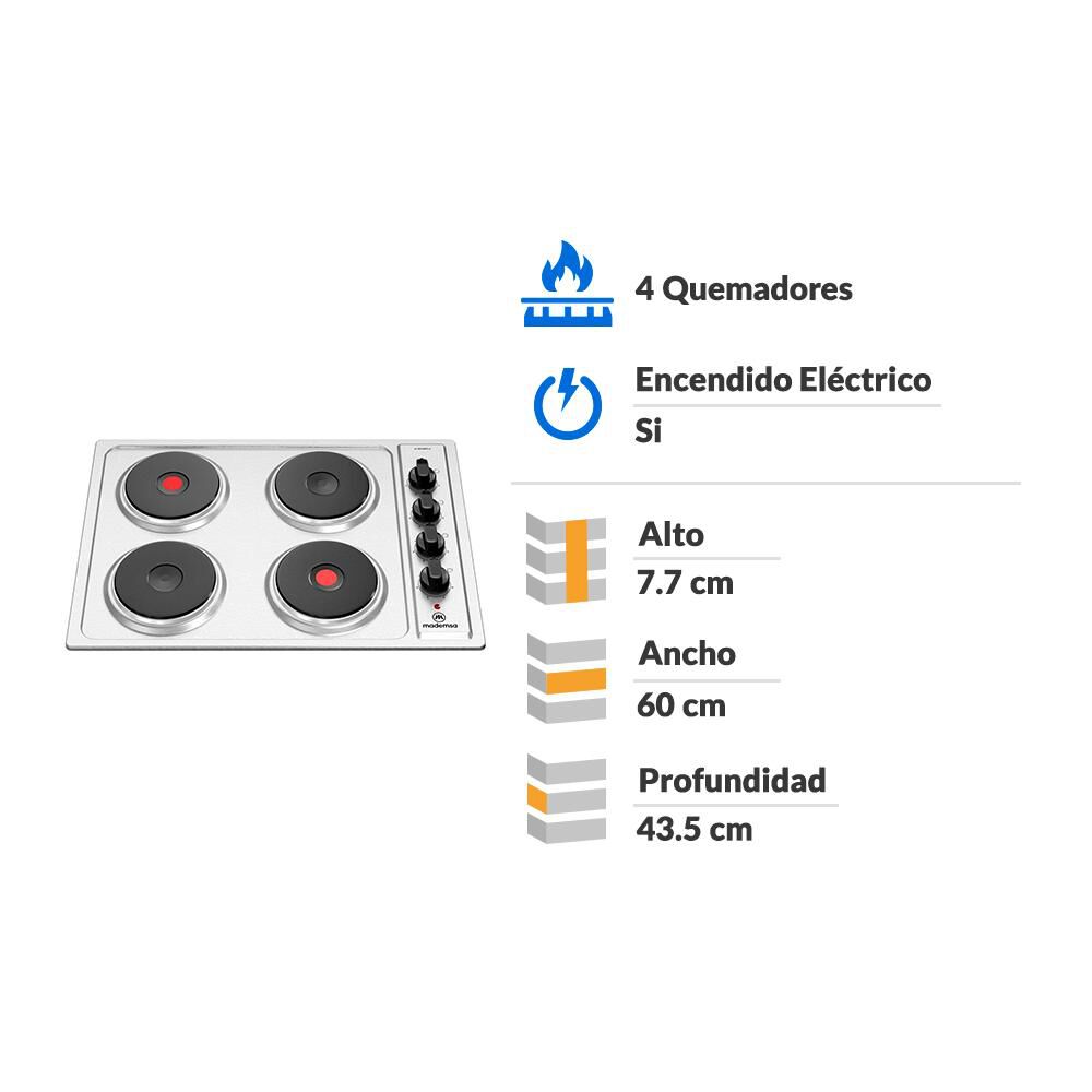 Encimera Eléctrica Mademsa M EE48ED A  / 4 Quemadores image number 1.0