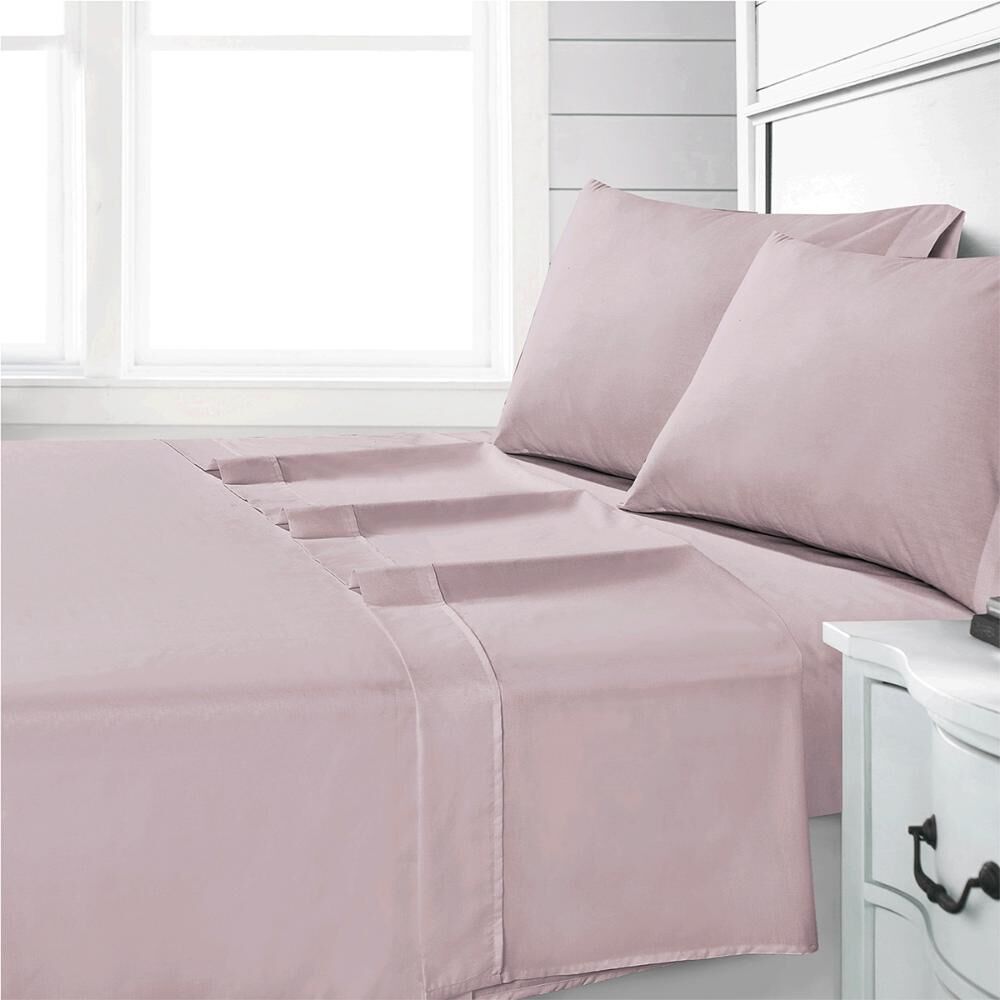 Sabana Andes 144 Hilos Lisa Rosa 1 Plaza image number 0.0