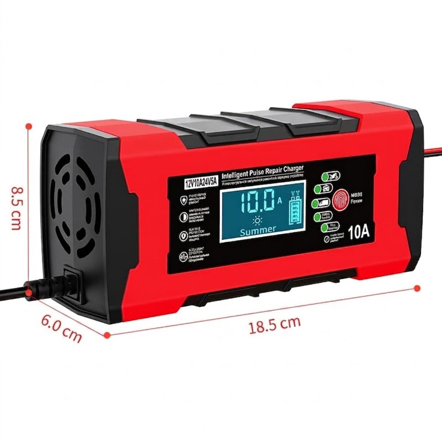 Cargador Bater&iacute;a 12v 10a Auto Moto Carga Rapida Inteligente image number 1.0
