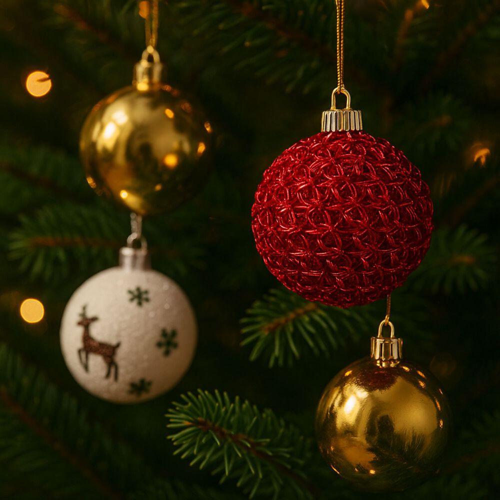 12 Esferas Navideñas Bambalinas 8cm Adorno Decoración Hogar image number 2.0