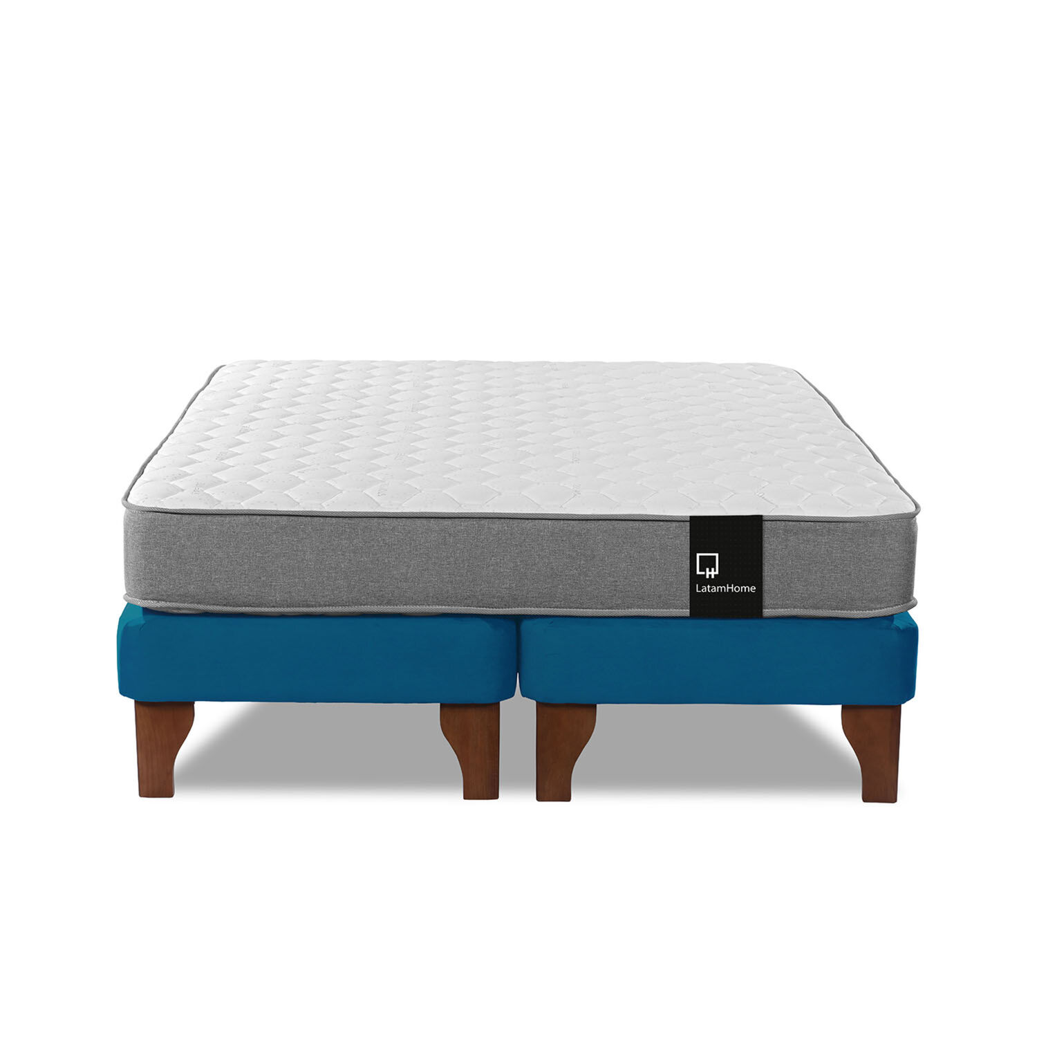 Cama Europea Zen Best Tela Velvet Azul 2 Plazas image number 3.0