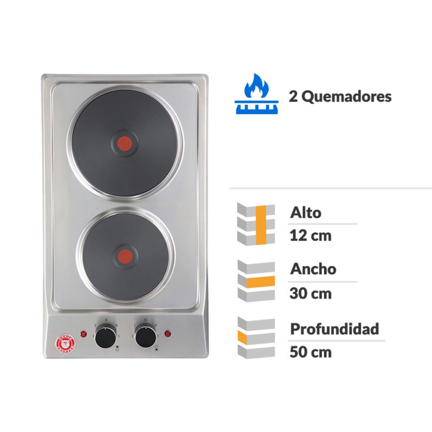 Encimera El&eacute;ctrica Ursus Trotter UT Prime E2P / 2 Quemadores image number 1.0