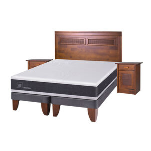 Cama Europea Cic Ortopedic / 2 Plazas / Base Dividida + Set De Maderas