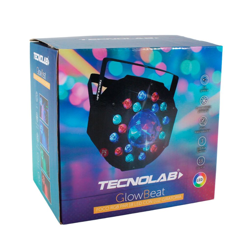 Foco Par Led 18 Rgb Giratorio 60w Con Control Dmx - Ps image number 4.0